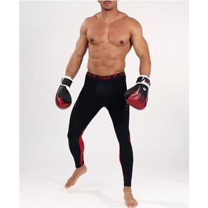 Venum Men's Red Black Compression MMA Fight Adrenaline Spats Size‎ S